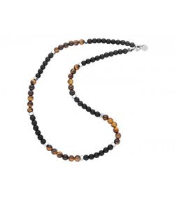 Collier homme Liska en acier 47 cm BALI048CL-T Œil de tigre