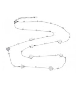 Colgante Acero 80+5cm Liska Mujer RIM22CL Estrellas Corazones