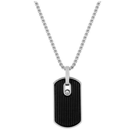 Colar de Aço com Placa Preta Argyor-MRM (AC)432092