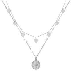 Collar Acero Argyor-MRM  (AC)432153 Cadena Doble Con Colgantes