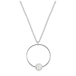Collar Acero Argyor-MRM  (AC)432271 Cadena Con Colgante Cirular y Perla