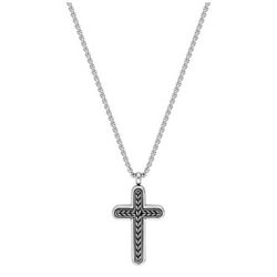 Collar Acero Argyor-MRM  (AC)432294 Cadena Con Cruz Bicolor Negra