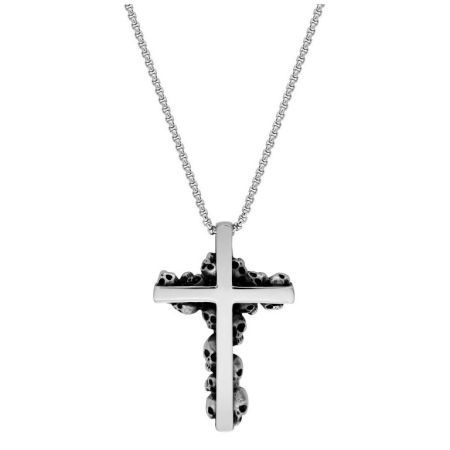 Collar Acer Argyor-MRM (AC)432296 Cadena Amb Creu Amb Calaveres