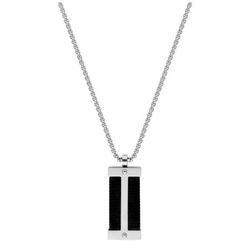 Colar de Aço Argyor-MRM (AC)432298 com Placa Bicolor Preta
