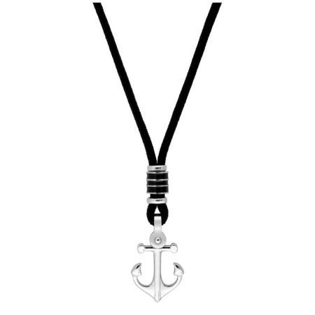 Collar Acero Argyor-MRM  (AC)432301 Cuerda Negra Con Ancla