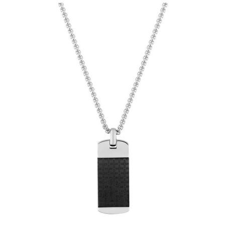 Collar Acer Argyor-MRM (AC)432326 Cadena amb Placa Bicolor Negra