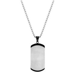 Collar Acero Argyor-MRM  (AC)432333 Cadena con Placa Bicolor Negra