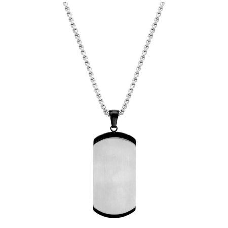Collar Acer Argyor-MRM (AC)432333 Cadena amb Placa Bicolor Negra