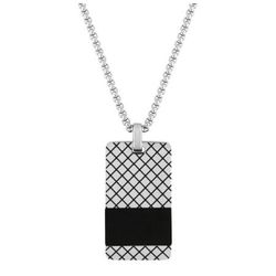 Collar Acero Argyor-MRM  (AC)432334 Cadena con Placa Bicolor Negra