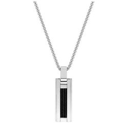 Collar Acero Argyor-MRM  (AC)432343 Cadena con Placa Bicolor Negra
