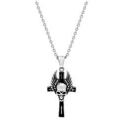 Collar Acero Argyor-MRM  (AC)432347 Cadena con Colgante Cruz Con Calavera