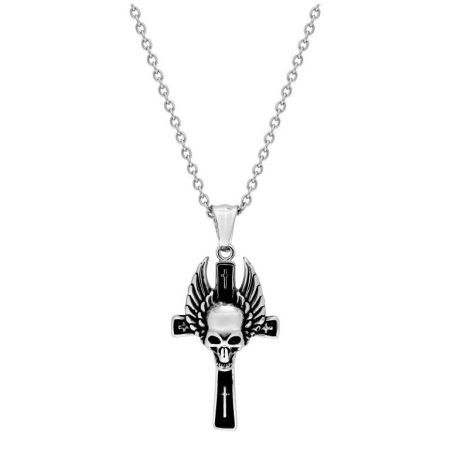 Collar Acero Argyor-MRM  (AC)432347 Cadena con Colgante Cruz Con Calavera