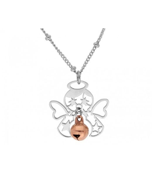 Liska Women's Pink Bicolor Steel Pendant KLA186 Angel Caller