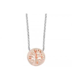 Colgante Acero Bicolor Rosa Liska Mujer LM05CD-R Árbol De La Vida