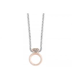 Colgante Acero Bicolor Rosa Liska Mujer LM17CD-R Anillo Circonitas