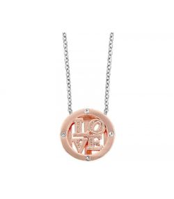 Colgante Acero Bicolor Rosa Liska Mujer LM28CD-R Love Circonitas