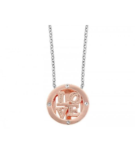 Colgante Acero Bicolor Rosa Liska Mujer LM28CD-R Love Circonitas