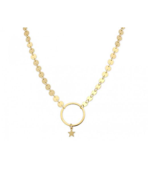 Colgante Acero Dorado 33+5cm Liska Mujer CH035CL-D Estrella