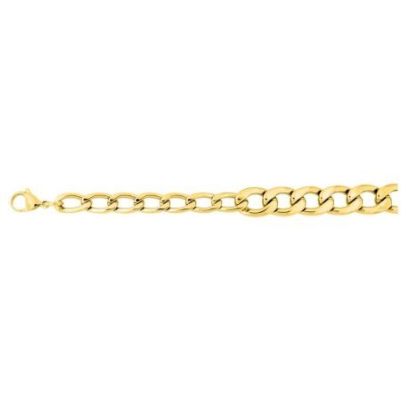 Colar de elos de aço dourado Argyor-MRM (AC)431258C