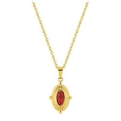Collar Acero Dorado Argyor-MRM  (AC)432130 Cadena Con Colgante Rojo