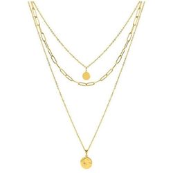 Collar Acero Dorado Argyor-MRM  (AC)432165 Cadena Múltiple Con Colgantes