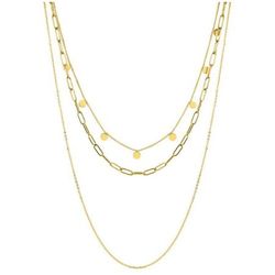 Collar Acero Dorado Argyor-MRM  (AC)432167 Cadena Múltiple Con Colgantes