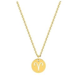 Collar Acero Dorado Argyor-MRM  (AC)432168 Cadena Con Colgante Zodíaco