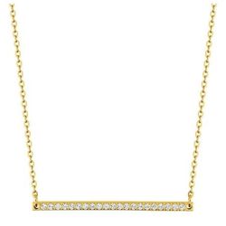 Collar Acero Dorado Argyor-MRM  (AC)432196 Cadena Barra Con Circonitas