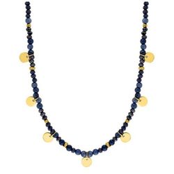 Collar Acero Dorado Argyor-MRM  (AC)432202 Piedras Azules Con Colgantes
