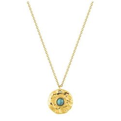 Collar Acero Dorado Argyor-MRM  (AC)432208 Cadena Con Colgante Turquesa