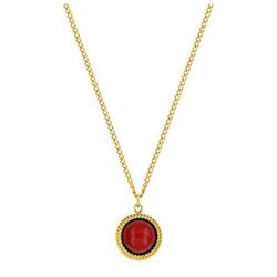 Argyor-MRM (AC)432217 Gold Steel Necklace with Red Pendant