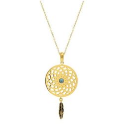 Collar Acero Dorado Argyor-MRM  (AC)432224 Cadena Con Colgante y Pluma