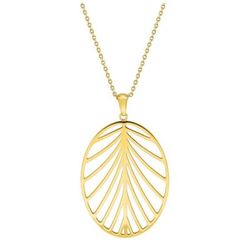 Collar Acero Dorado Argyor-MRM  (AC)432270 Cadena Con Colgante Hoja