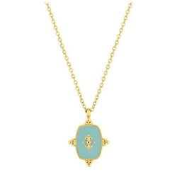 Collar Acero Dorado Argyor-MRM  (AC)432284 Cadena con Colgante Turquesa