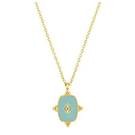 Argyor-MRM (AC)432284 Gold Steel Necklace with Turquoise Pendant