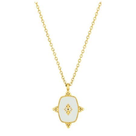 Collar Acer Daurat Argyor-MRM (AC)432285 Cadena amb Penjoll Blanc