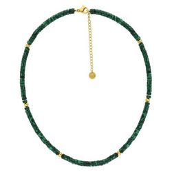 Collar Acero Dorado Argyor-MRM  (AC)432286 Cadena con Piedras Verdes
