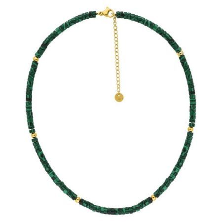 Collier en acier doré avec pierres vertes Argyor-MRM (AC)432286