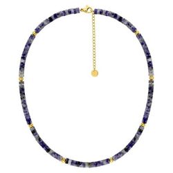 Collar Acero Dorado Argyor-MRM  (AC)432287 Cadena con Piedras Negras