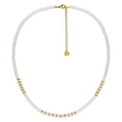 Collar Acero Dorado Argyor-MRM  (AC)432317 Cadena Con Piedras Bicolor Blancas
