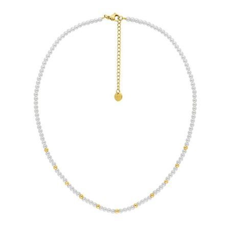 Argyor-MRM (AC)432318 Gold Steel Necklace with White Bicolor Stones