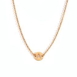 Collar Acero Dorado Mujer CAL0234DOA Letra A