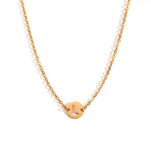 Collar Acero Dorado Mujer CAL0234DOL Letra L