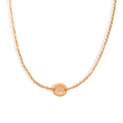 Collar Acero Dorado Mujer CAL0234DOQ Letra Q