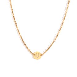 Collar Acero Dorado Mujer CAL0234DOU Letra U