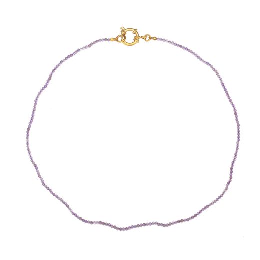 Collar Acero Dorado Mujer CAS0015DOAMXX Piedras Minerales Amatista