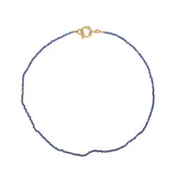 Collar Acero Dorado Mujer CAS0015DOLPXX Piedras Minerales Lapislázuli
