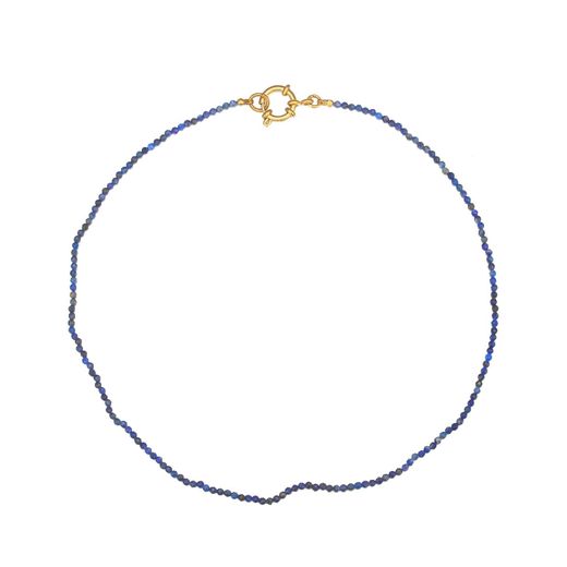 Collar Acero Dorado Mujer CAS0015DOLPXX Piedras Minerales Lapislázuli