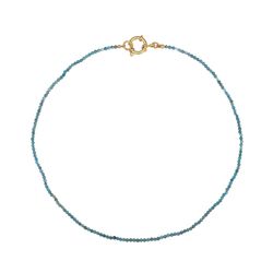 Collar Acero Dorado Mujer CAS0015DONPXX Piedras Minerales Apatita Neón