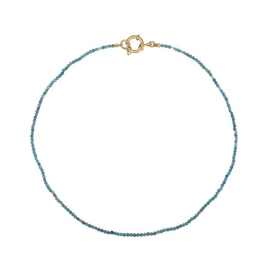 Collar Acero Dorado Mujer CAS0015DONPXX Piedras Minerales Apatita Neón